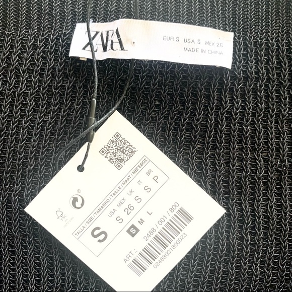🌸New🌸 Zara Black Sleeveless Knit Sweater Top Sz Small NWT - Picture 3 of 8